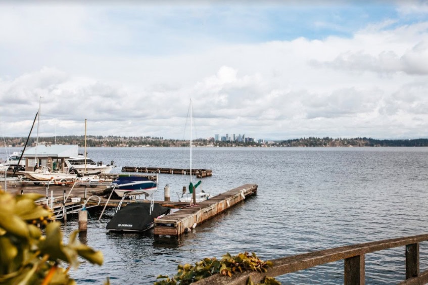 Dock on the water with some boats in Seattle