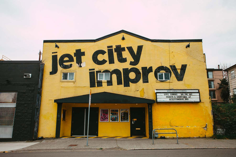 Exterior of Jet City Improv.