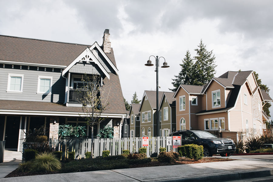 Homes in residential neighborhood in Bellevue.